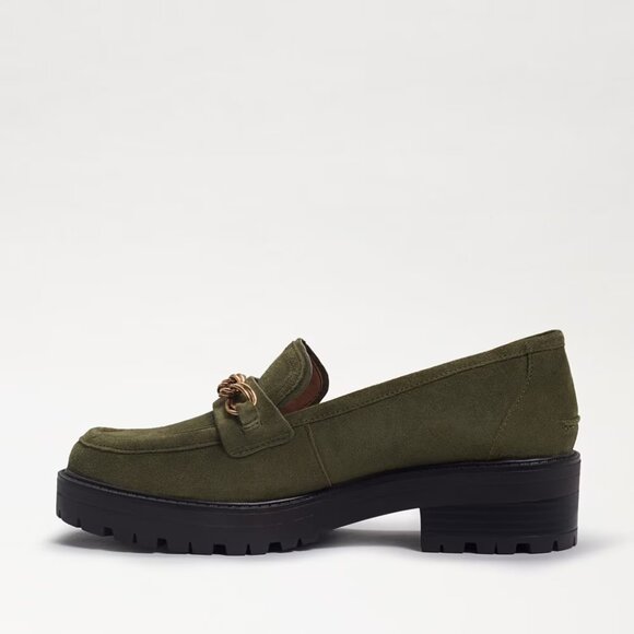 Sam Edelman Women’s Taelor Chained Lug-Sole Loafers Olive Suede 6.5 / 37 - Picture 5 of 5
